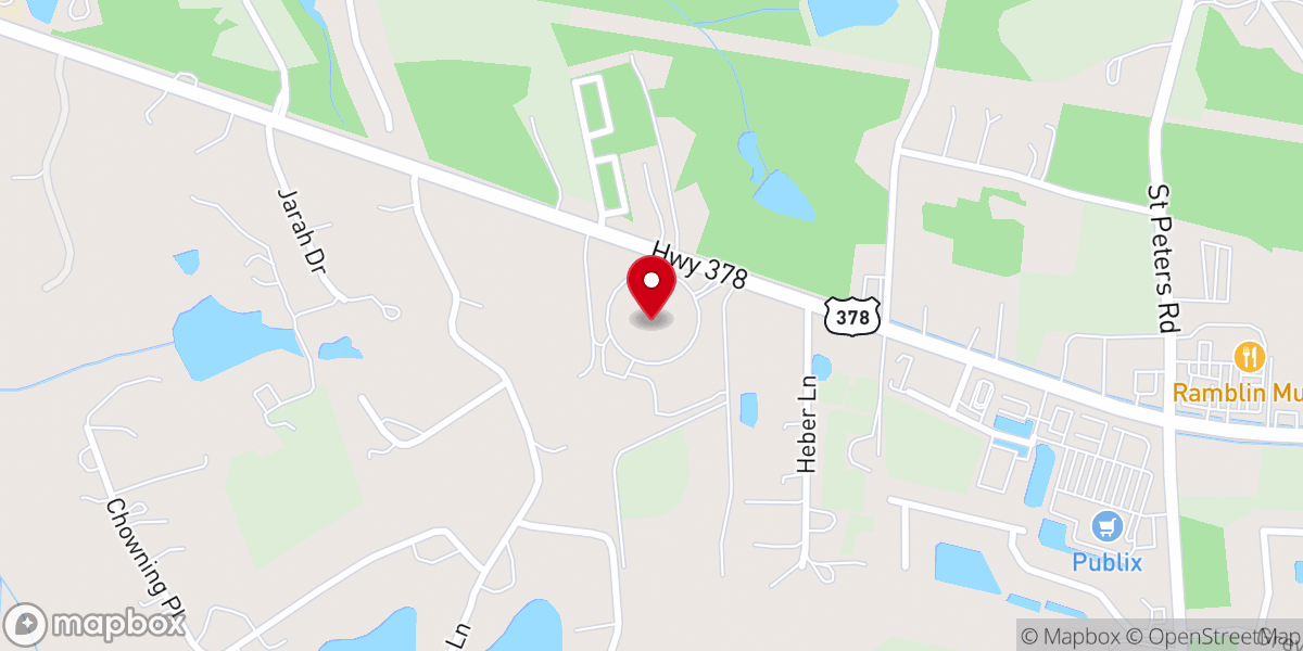Map showing location of Lake Murray Baptist Church