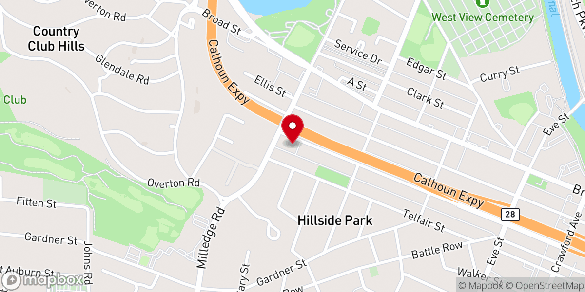 Map showing location of First Dayspring Baptist Church