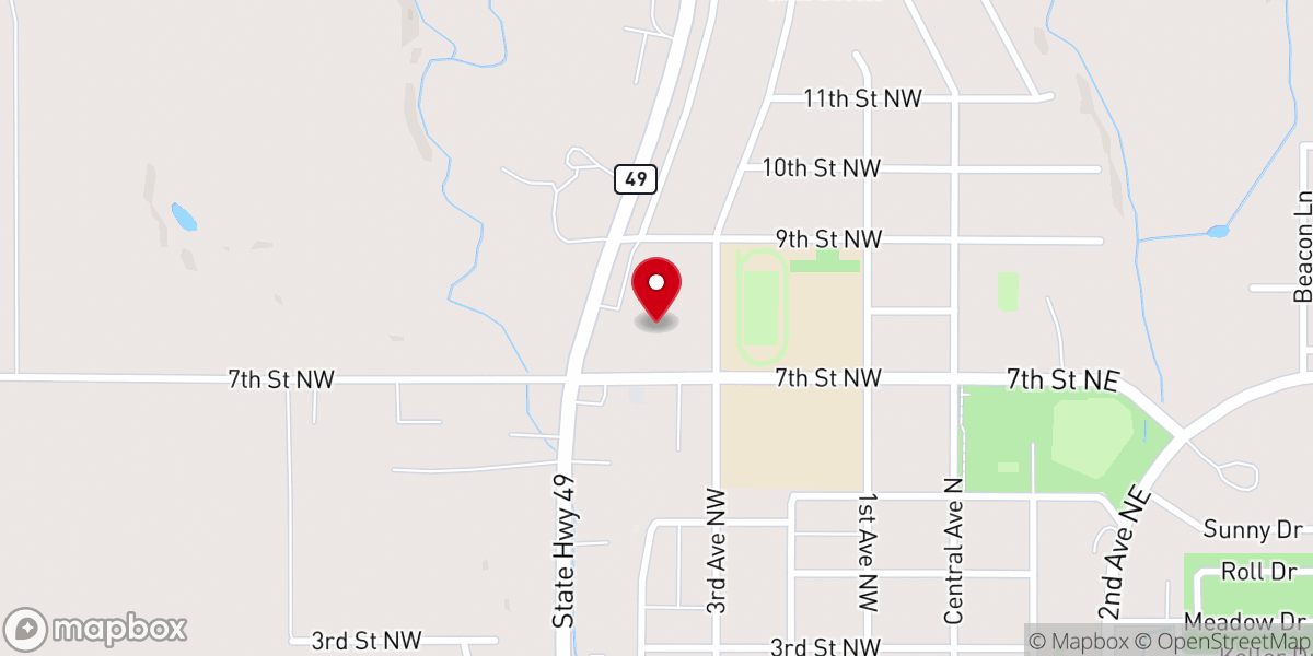 Map showing location of Crew Youth Church