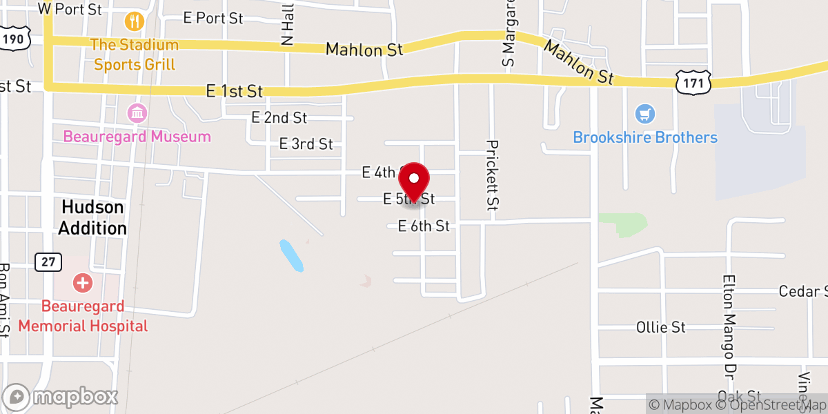 Map showing location of Bearegard Church of Christ