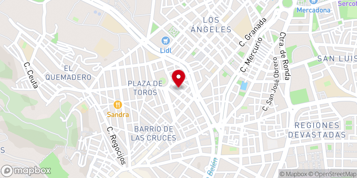 Map showing location of Iglesia Parroquial de San Ildefonso de Toledo