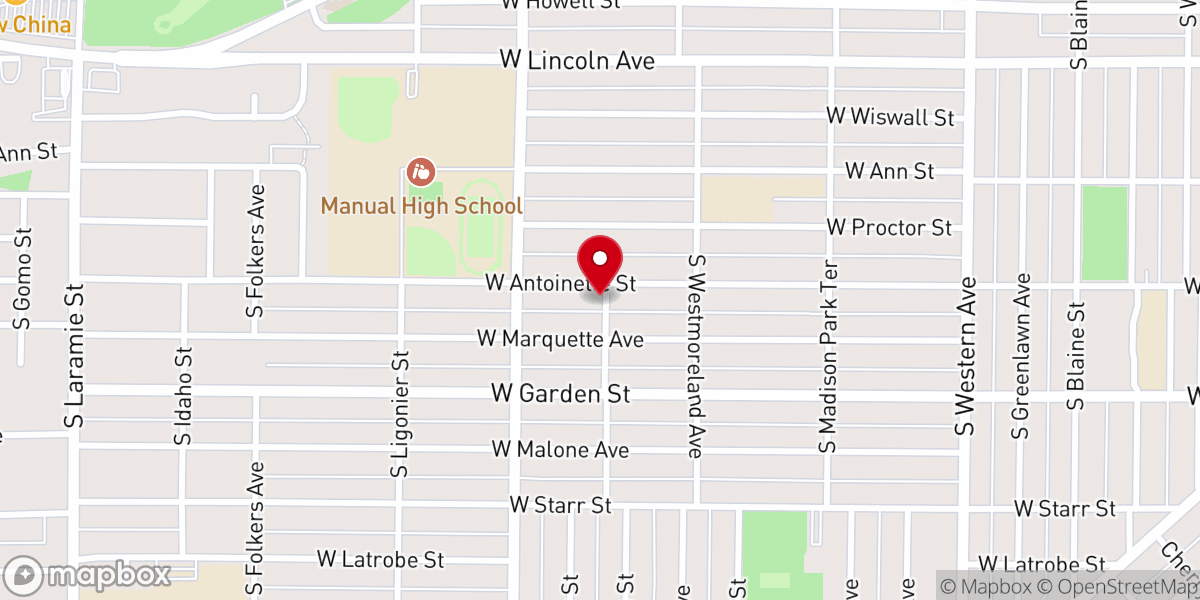 Map showing location of First Apostolic Penicostal Church