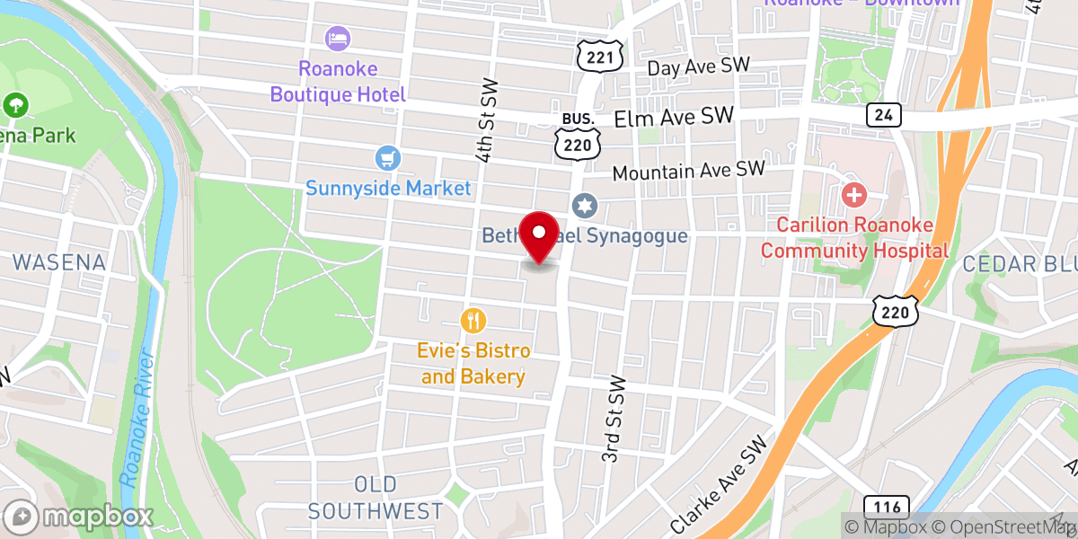 Map showing location of Christ Episcopal Church