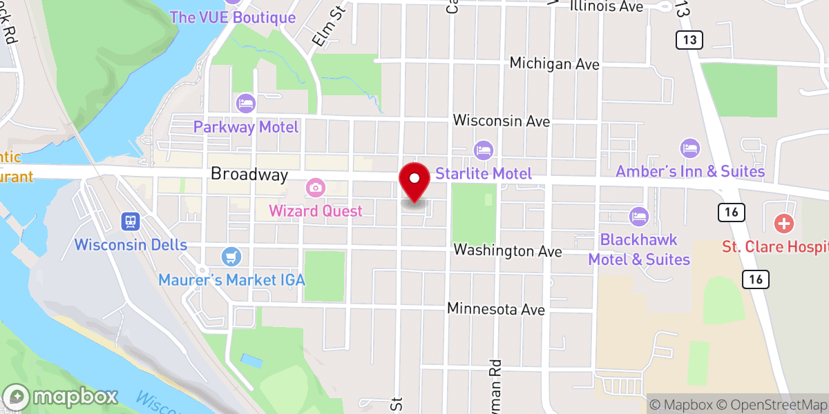 Map showing location of Trinity Lutheran Church & School