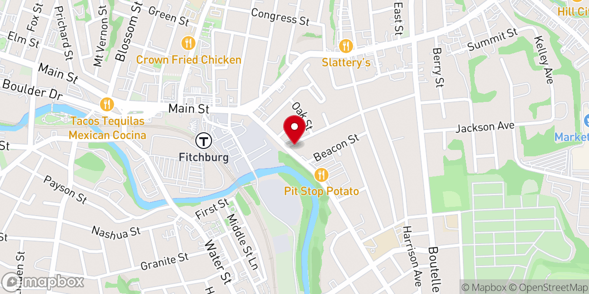 Map showing location of Bible Believers Baptist Church Fitchburg MA