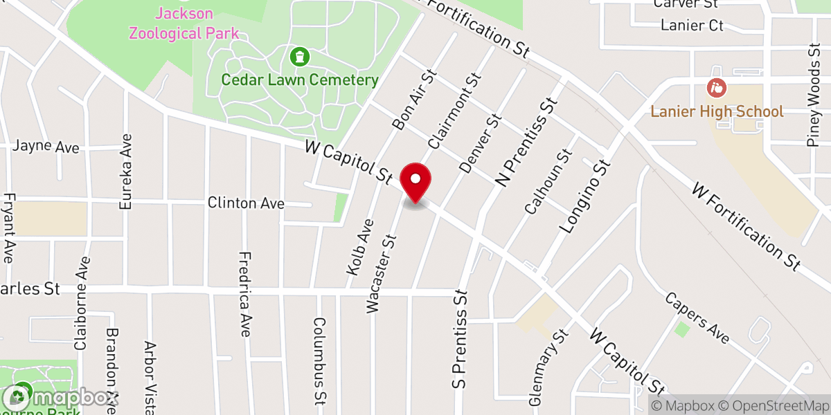 Map showing location of Capitol Street Church of Christ