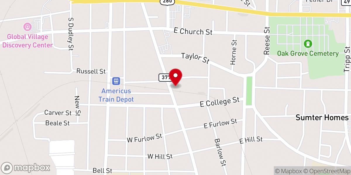 Map showing location of Calvary Episcopal Church