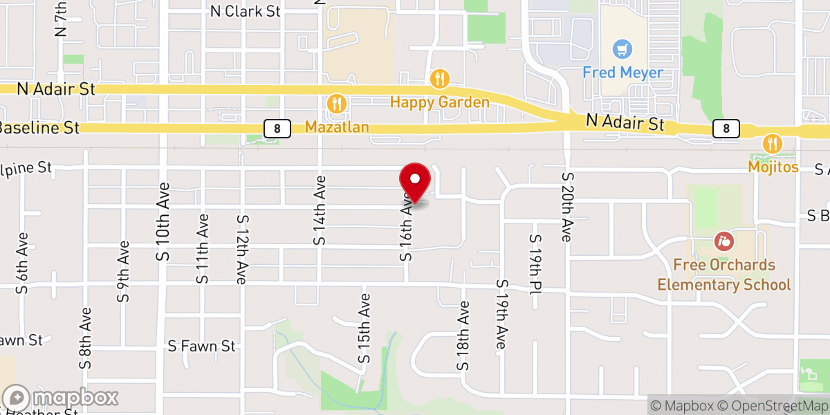 Map showing location of Cornerstone Baptist Church