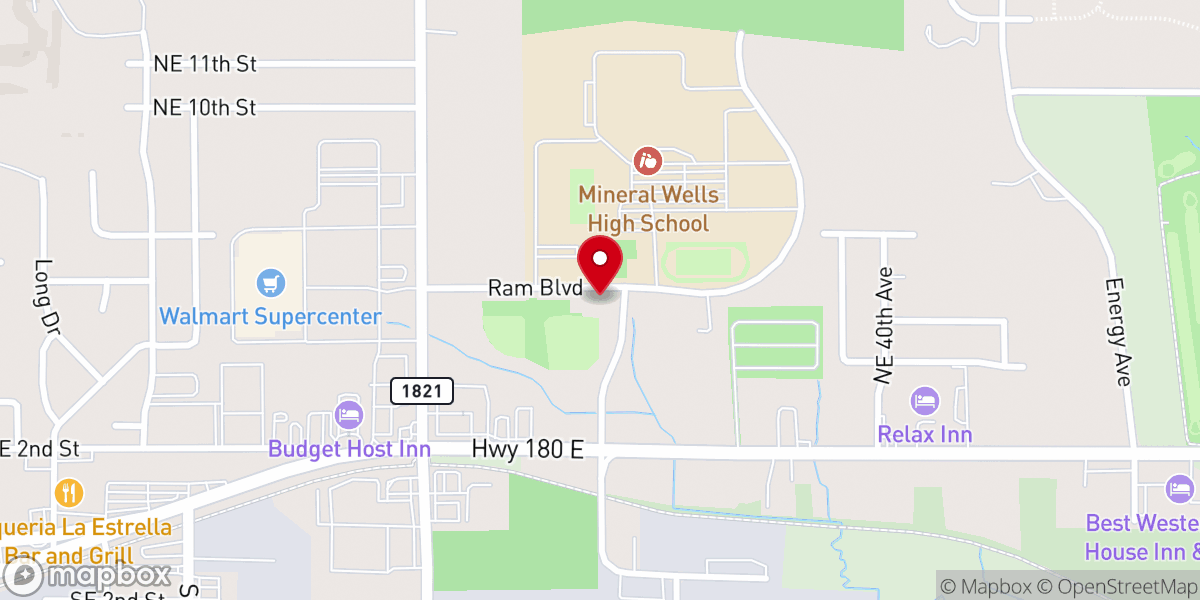 Map showing location of Mineral Wells Seventh-day Adventist Church