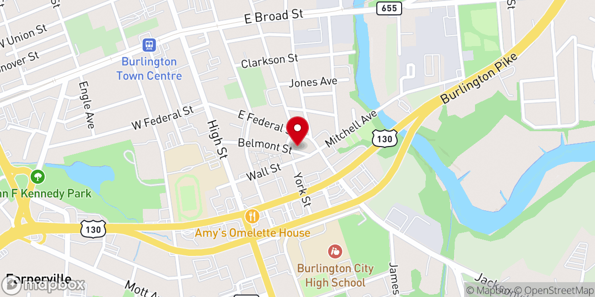 Map showing location of St. Peters Baptist Church