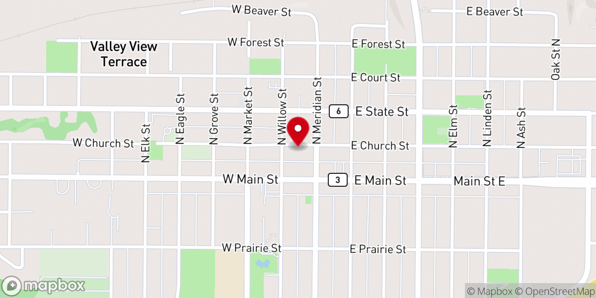 Map showing location of Prairie Farm Supply