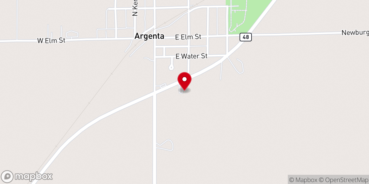 Map showing location of Argenta Baptist Church