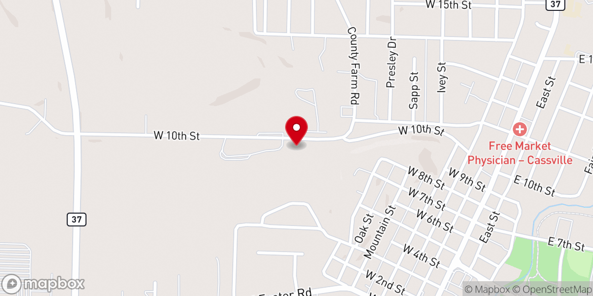 Map showing location of Realife Worship Center