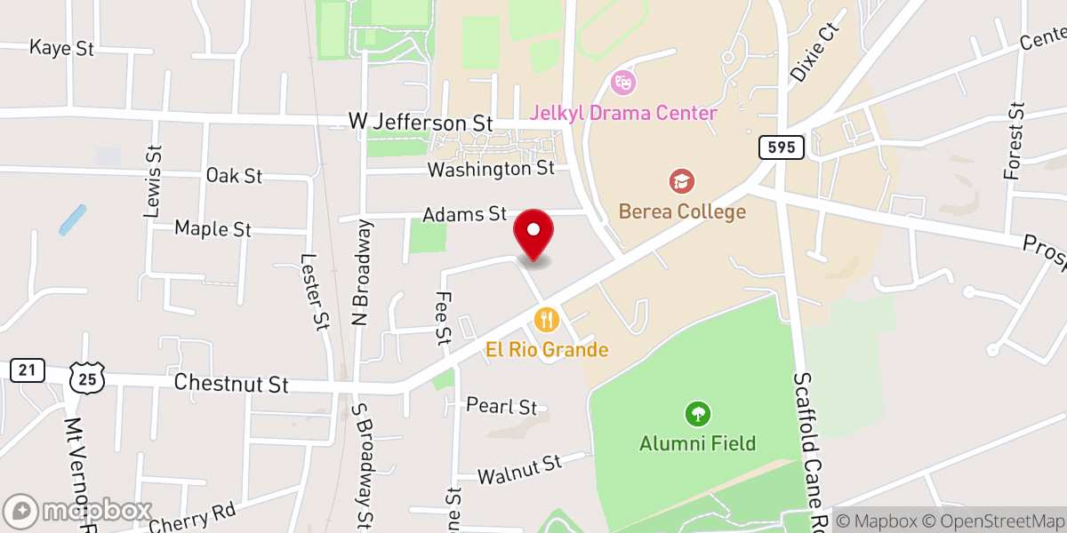 Map showing location of Berea Food Bank