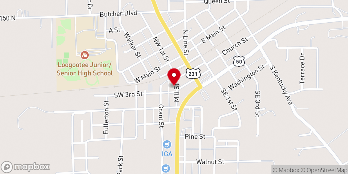 Map showing location of Greenwell Hardware Co Inc