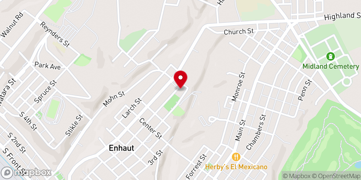 Map showing location of Beulah Baptist Church