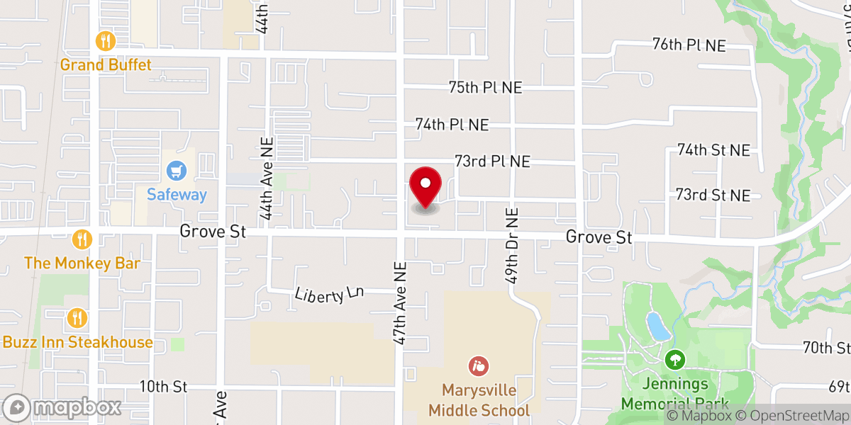 Map showing location of Marysville First Assembly
