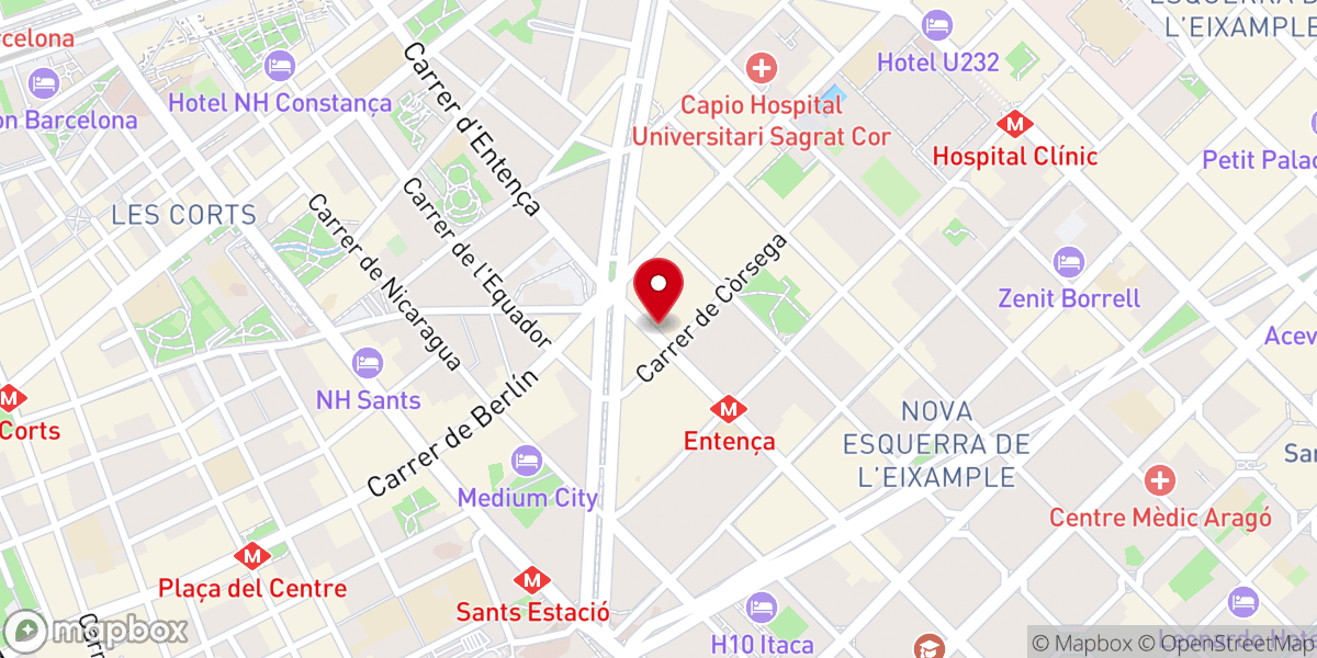 Map showing location of Iglesia de Santa María Mediadora