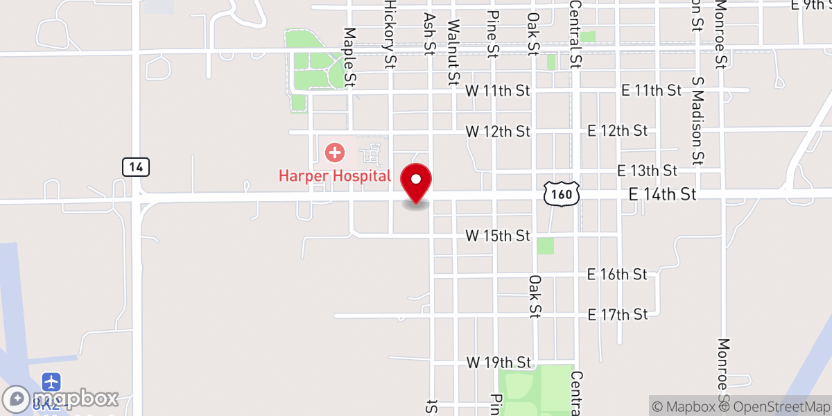 Map showing location of Iglesia Cristiana Nueva Jerusalen en Harper