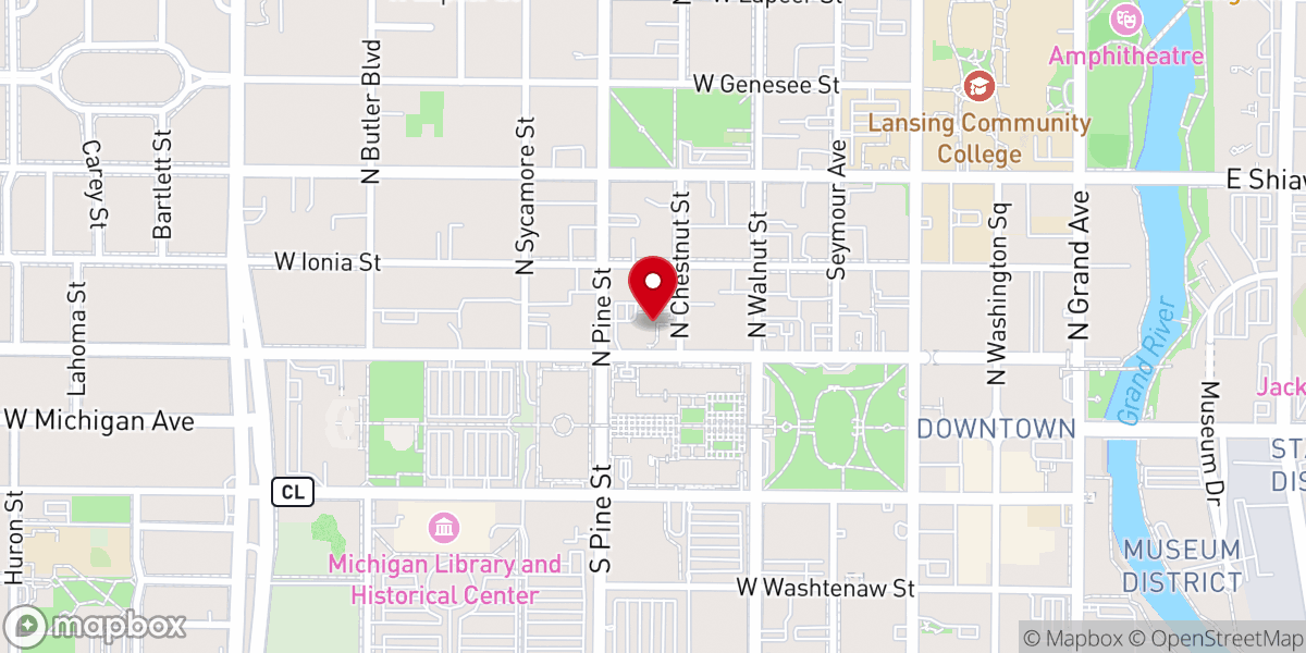 Map showing location of First Presbyterian Church