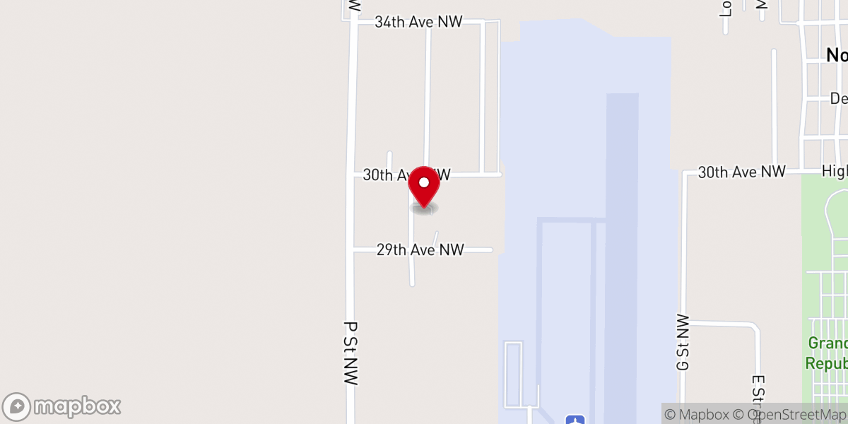 Map showing location of Green Acres Baptist Church