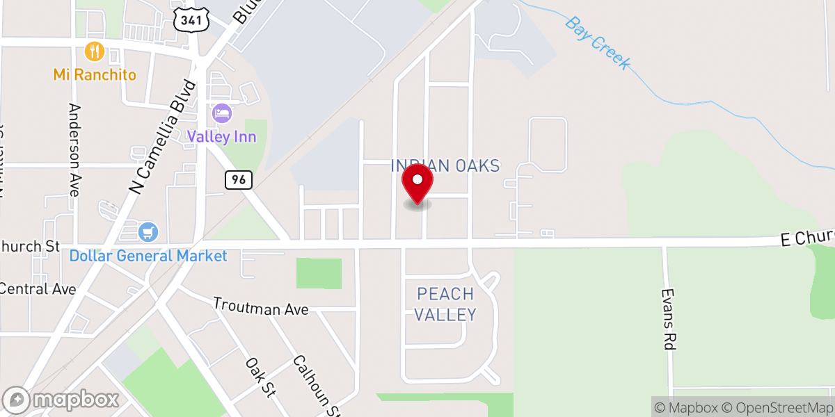 Map showing location of Holy Saints of God Church