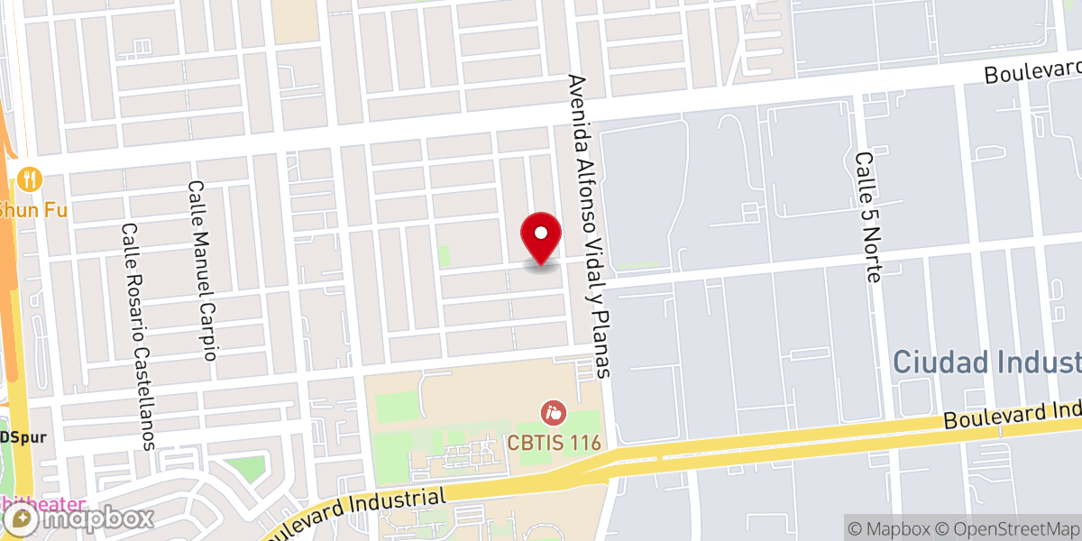 Map showing location of Iglesia Evangélica Maranatha