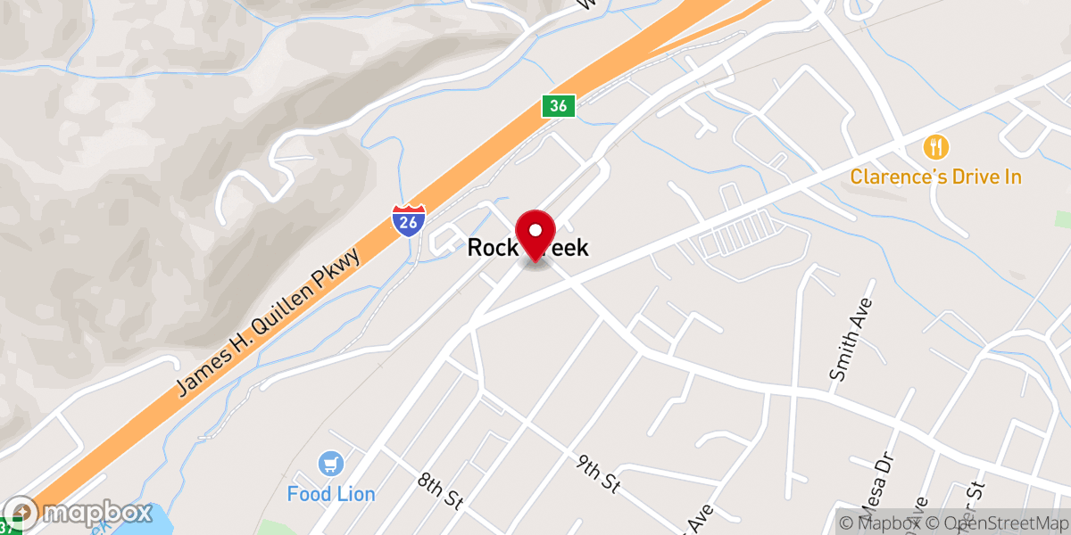 Map showing location of Grace Church of Erwin
