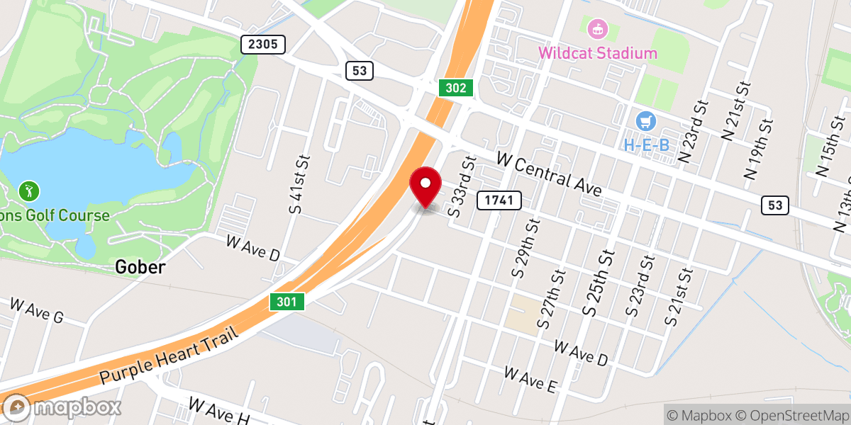 Map showing location of The Rock Worship Center