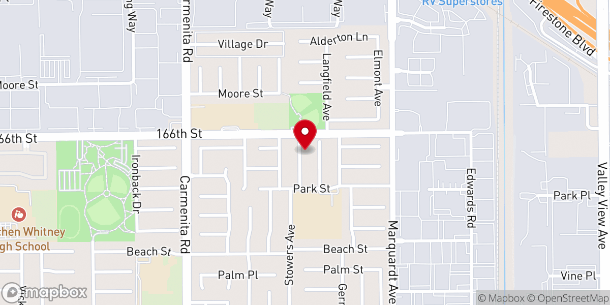 Map showing location of St Basil Church, Los Angeles