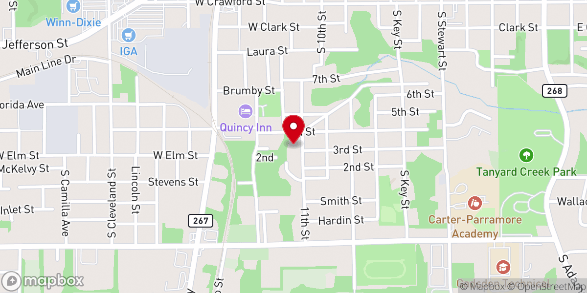 Map showing location of St James Ame