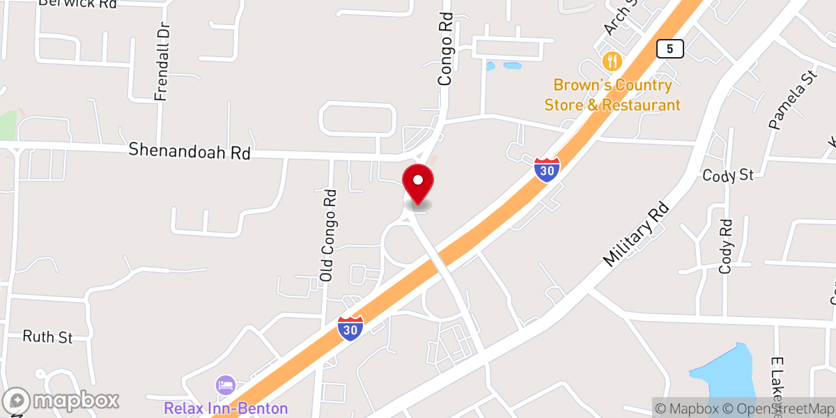 Map showing location of Benton Seventh-day Adventist Church