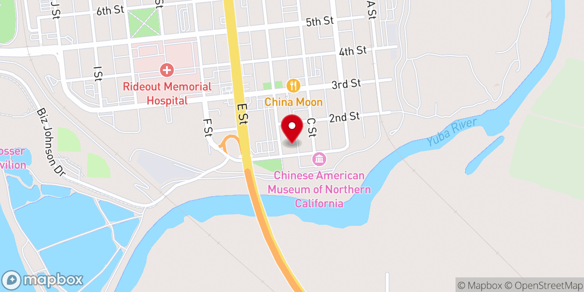 Map showing location of Yuba-Sutter Church-Religious