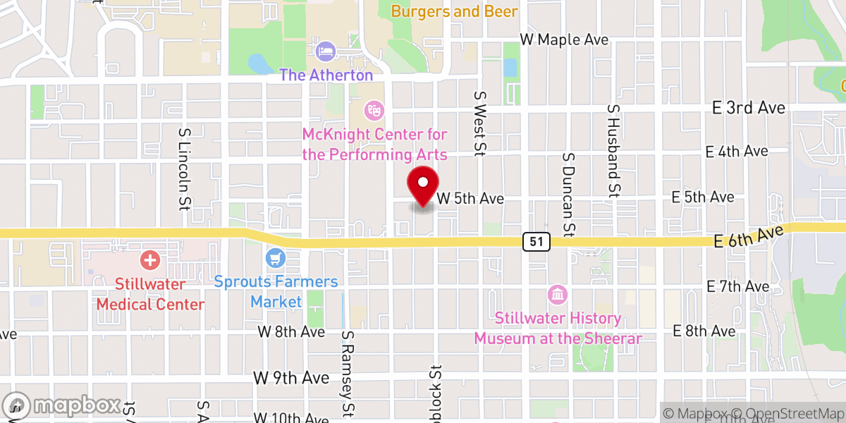 Map showing location of Zion Lutheran Church