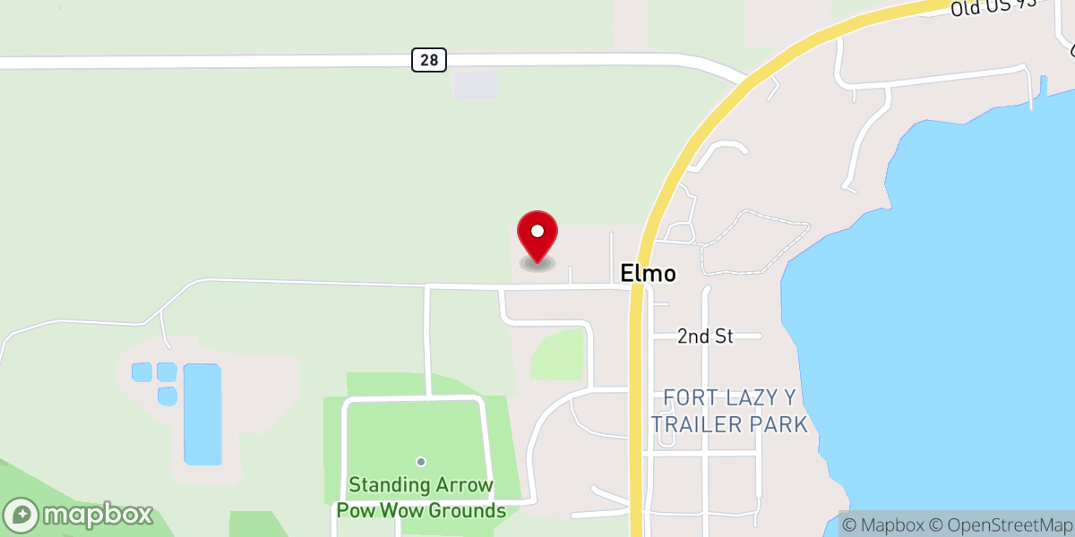 Map showing location of Elmo Community Center