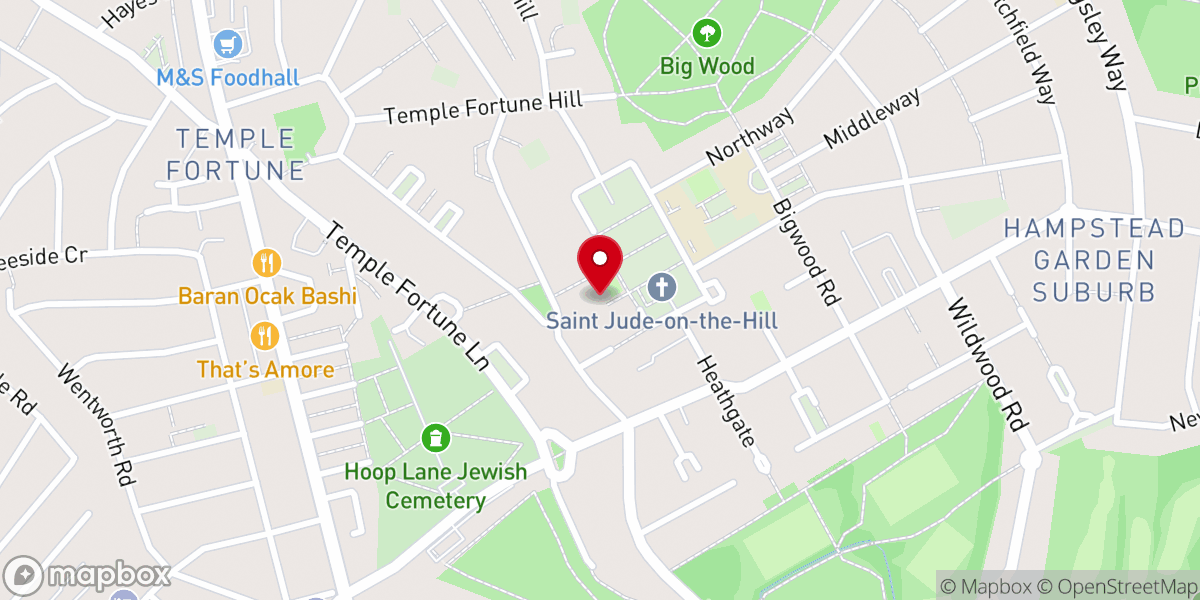 Map showing location of Central Square Minyan