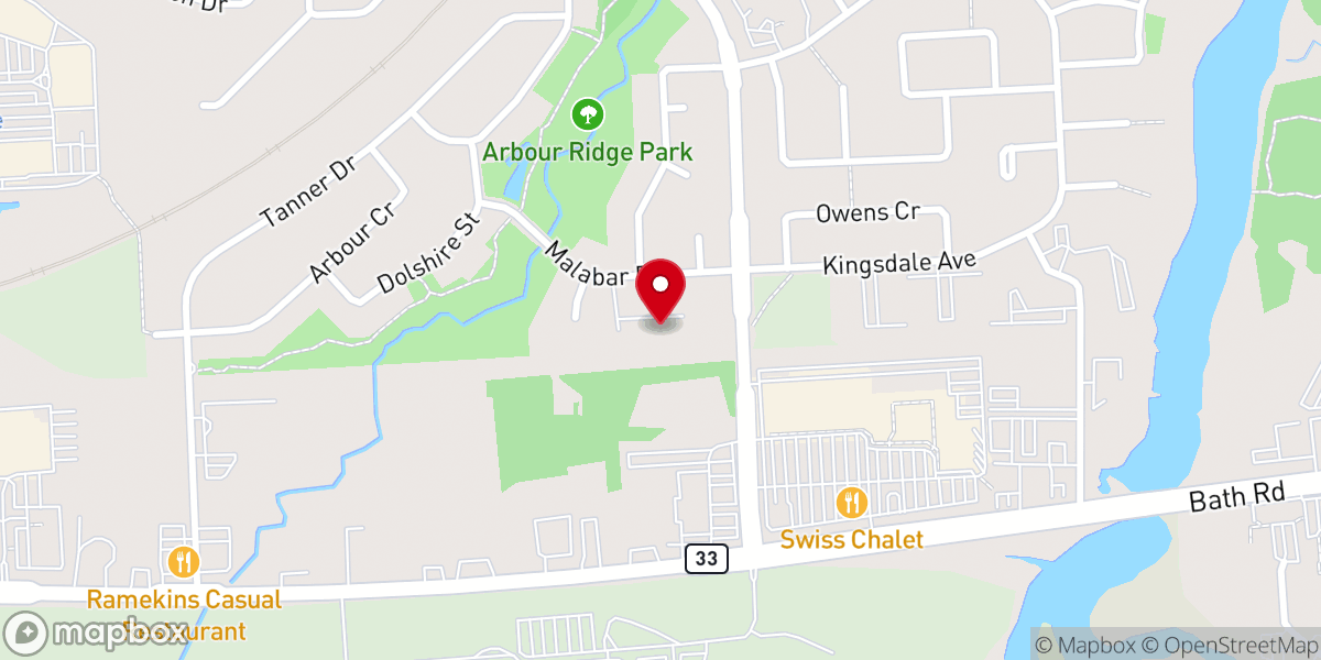 Map showing location of Meadowbrook Bible Chapel