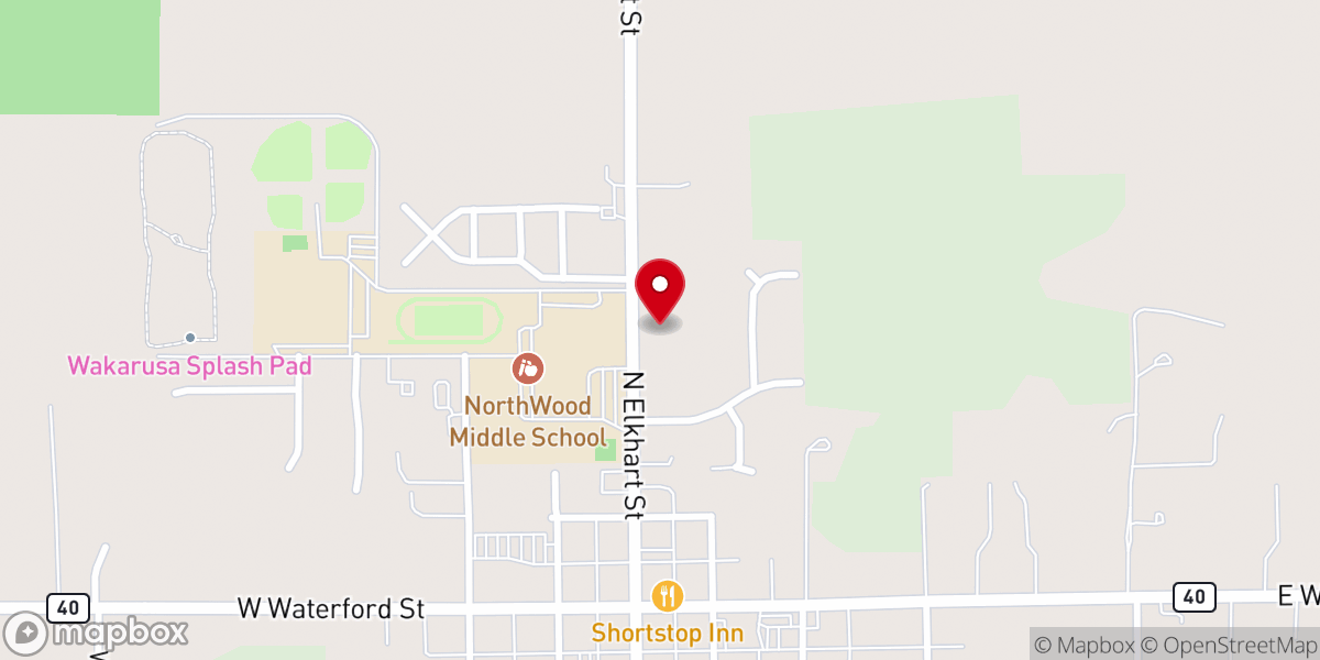Map showing location of Bible Baptist CH of Wakarusa