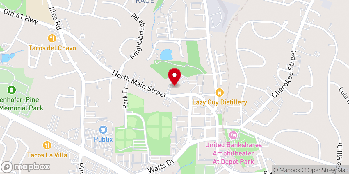 Map showing location of Kennesaw First Baptist