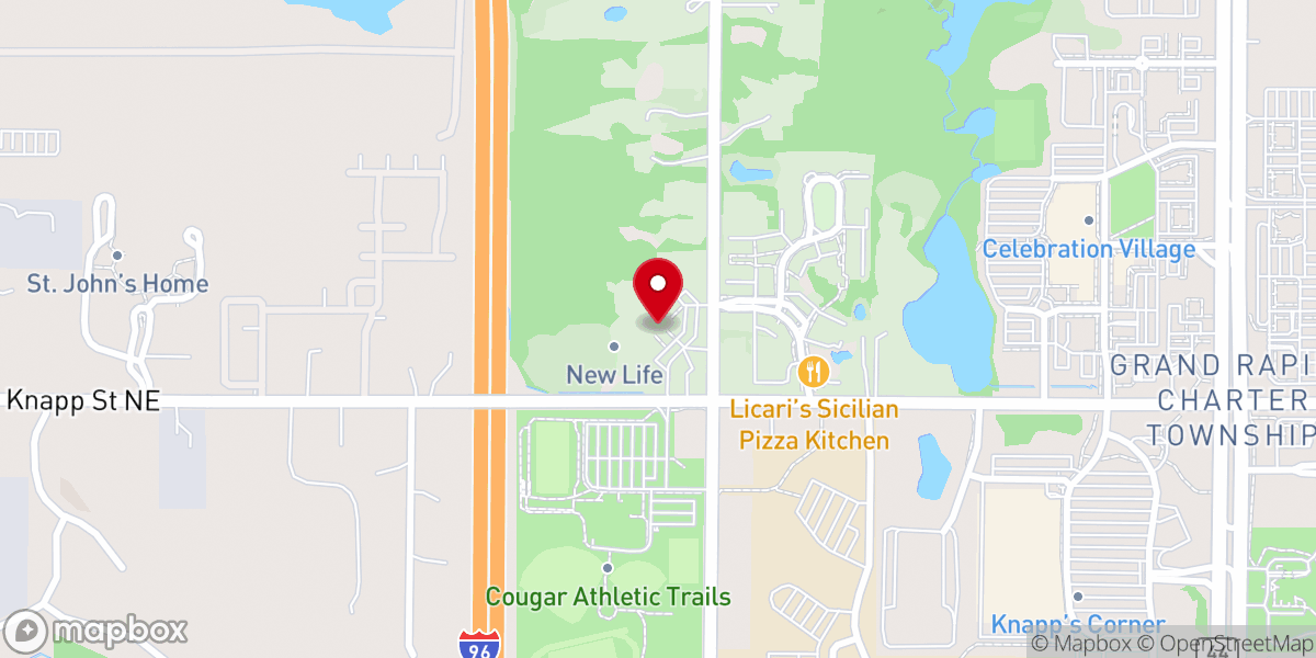 Map showing location of New Life Grand Rapids