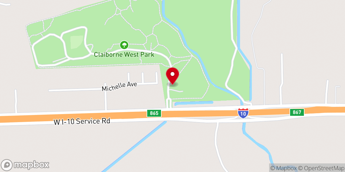 Map showing location of Claiborne West Park