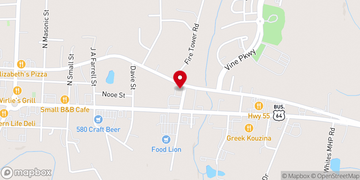 Map showing location of First Baptist Mission Church