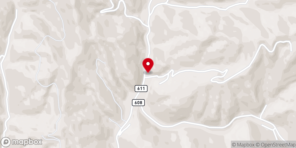 Map showing location of Russell Prater Old Regular Baptist Church