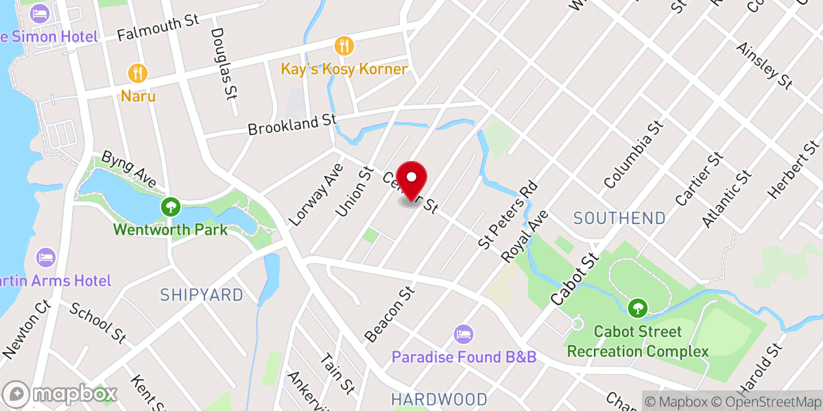 Map showing location of Temple Sons of Israel Synagogue