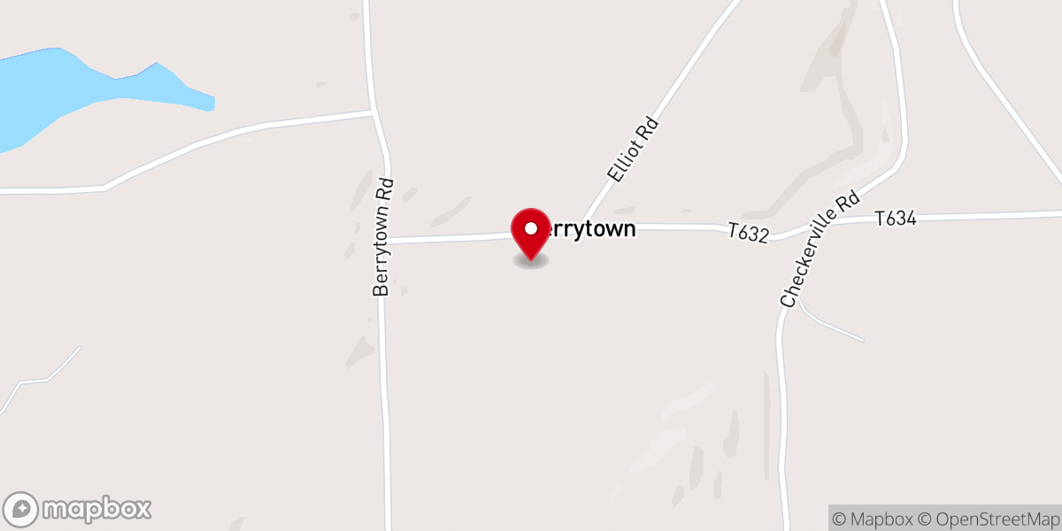 Map showing location of Berrytown Wesleyan Church