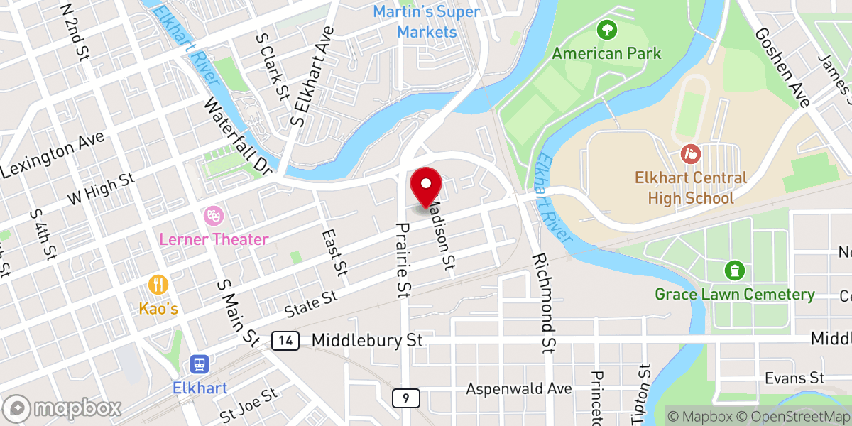 Map showing location of Clark Memorial Psychic Church