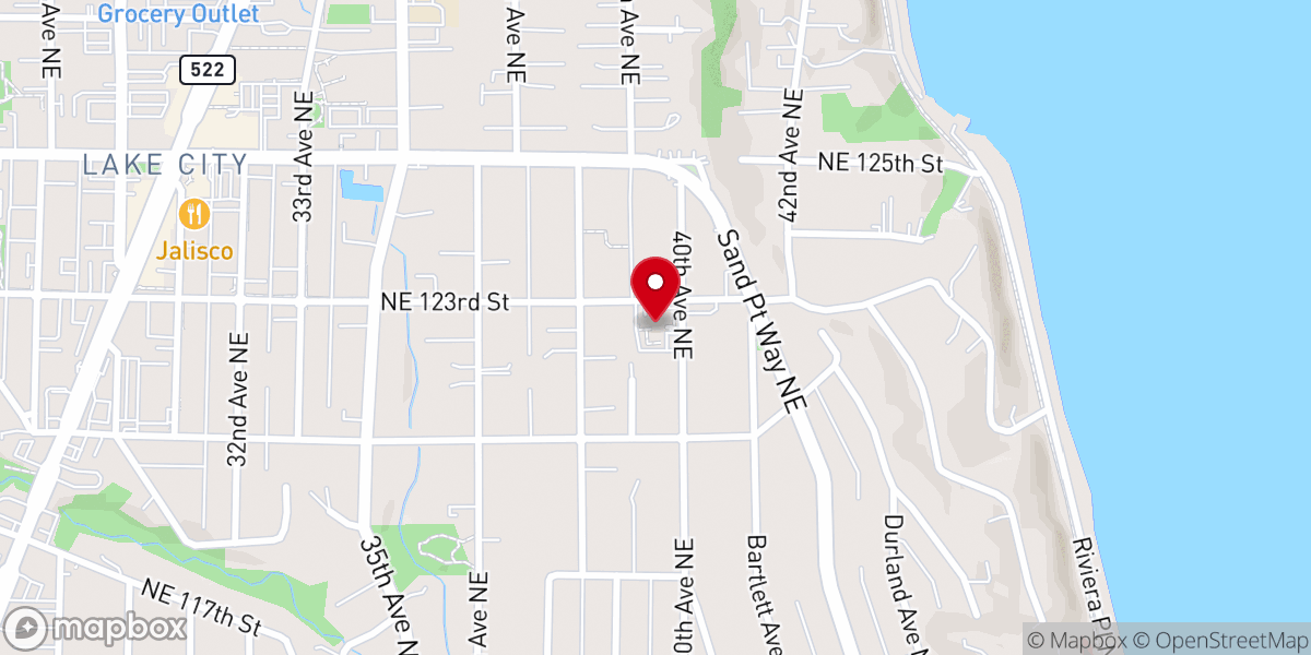 Map showing location of Bethany Community Church Northeast
