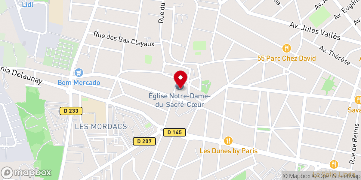 Map showing location of Paroisse Notre-Dame du Sacré-Coeur de Coeuilly