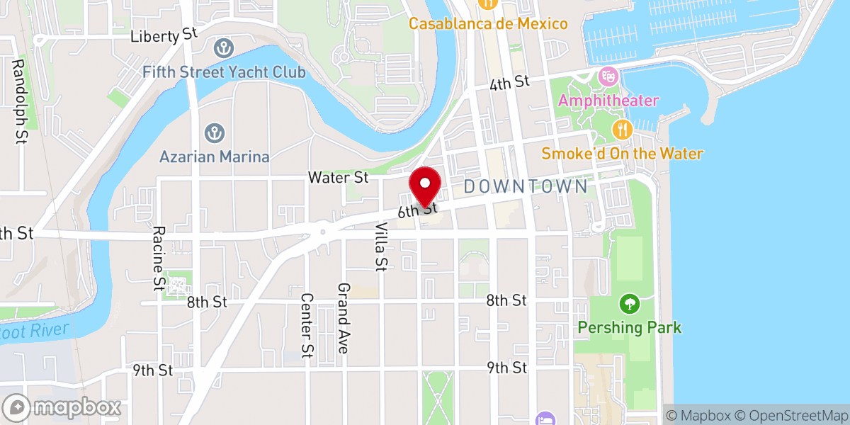 Map showing location of Olympia Brown Unitarian Universalist Church Office