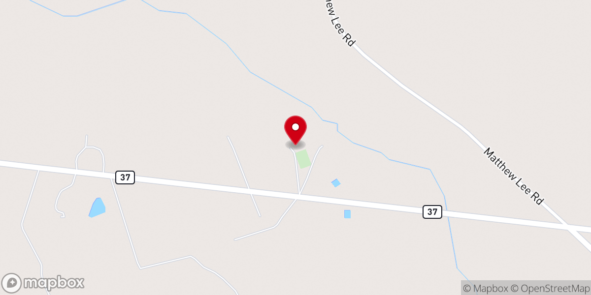 Map showing location of Prospect Primitive Baptist Church
